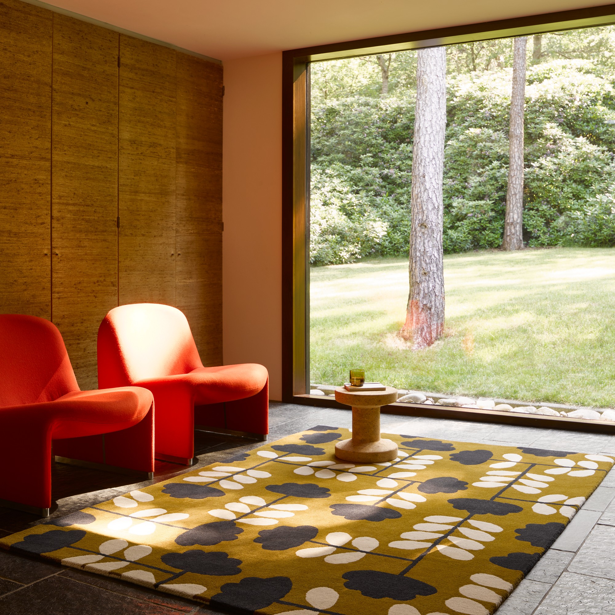 Cut Stem Wool Rugs 060806 In Dijon By Designer Orla Kiely